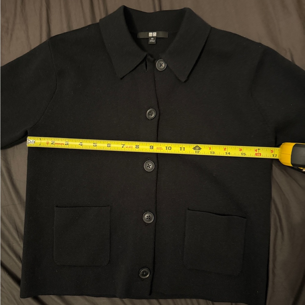 Uniqlo Short Washable Milano Ribbed Jacket/Cardigan in Black - Picture 9 of 9